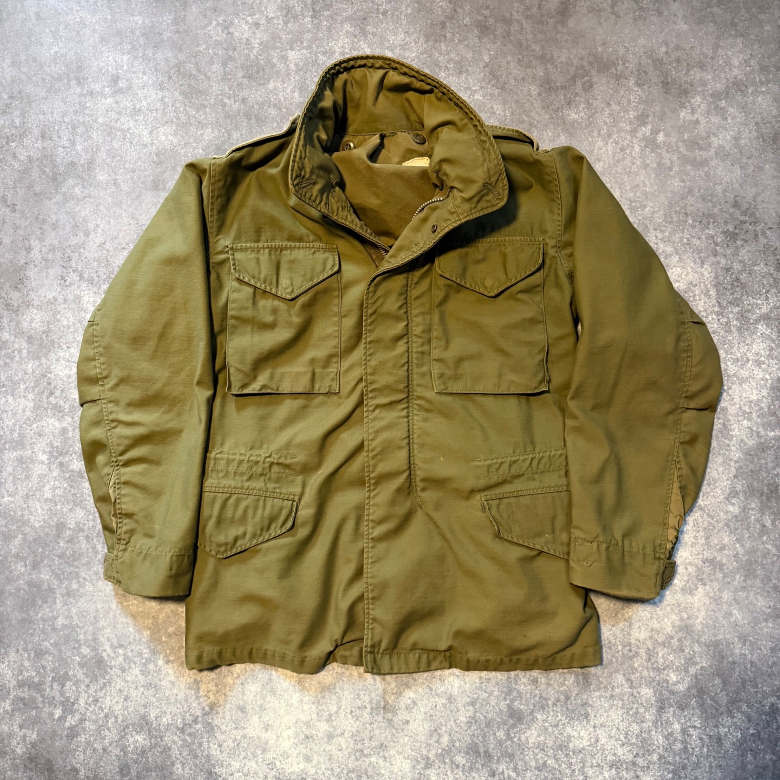 Vintage 60s Us Military M-65 Field Jacket Og-107 Olive Vietnam Era Small Conmar